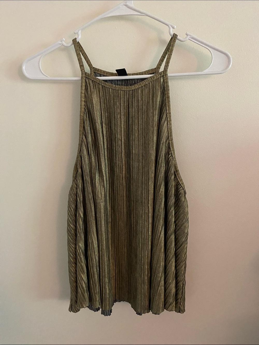 Windsor Metallic Pleated Top in Gold